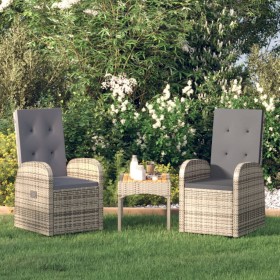 Sillones de jardín reclinables con cojines 2 uds ratán PE