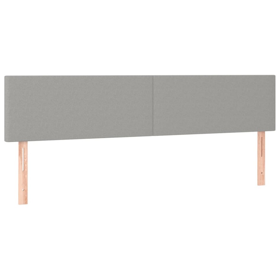 Cama box spring con colchón tela y LED gris claro 200x200