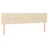 Cama box spring colchón y luces LED tela crema 160x200