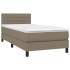 Cama box spring colchón y luces LED gris taupe 80x200