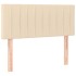 Cama box spring colchón y luces LED tela crema 80x200
