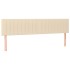 Cama box spring colchón y luces LED tela crema 180x200