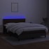 Cama box spring colchón y luces LED tela negro 140x200