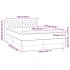 Cama box spring colchón luces LED tela marrón oscuro 140x190