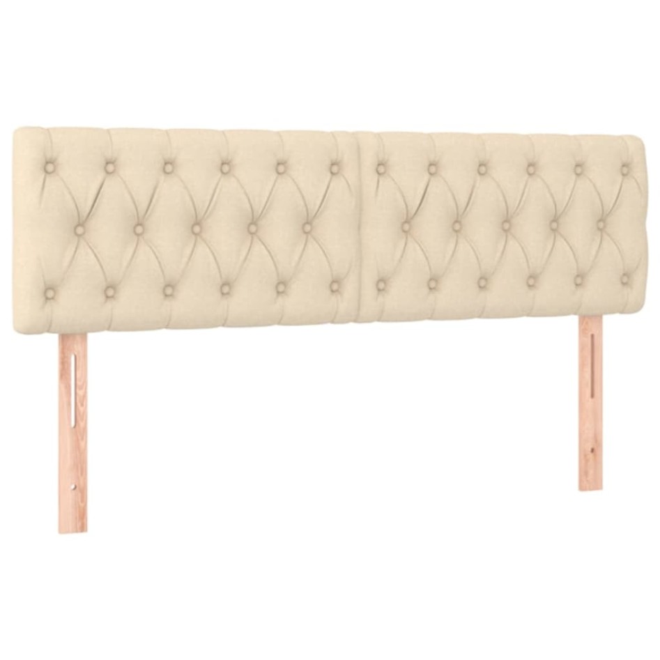 Cama box spring colchón y luces LED tela crema 140x200