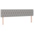 Cama box spring con colchón tela y LED gris claro 200x200