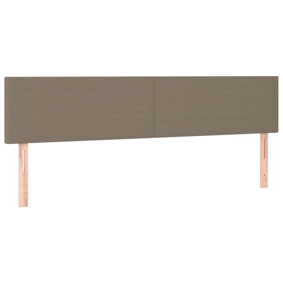 Cama box spring con colchón LED tela gris taupe 200x200