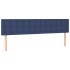 Cama box spring con colchón y LED tela azul 200x200