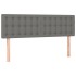 Cama box spring colchón y luces LED tela gris oscuro 140x200