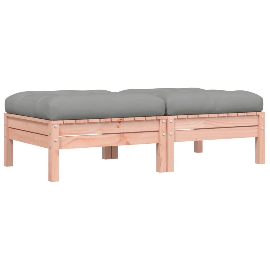 Taburetes de jardín con cojines 2 uds madera abeto de