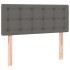 Cama box spring y colchón LED cuero sintético gris 90x200