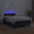Cama box spring colchón y LED cuero sintético negro 120x200