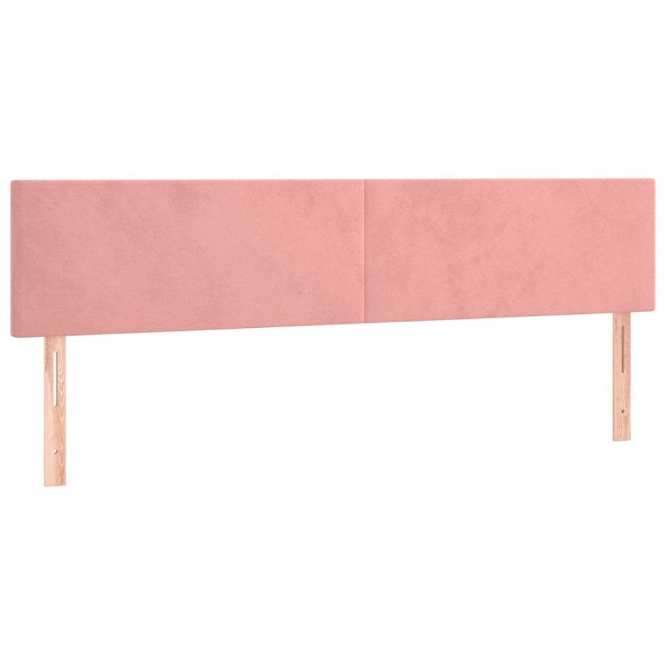 Cama box spring colchón y LED terciopelo rosa 180x200