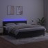 Cama box spring colchón y LED terciopelo negro 160x200
