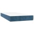 Cama box spring colchón y LED terciopelo azul oscuro 80x200