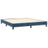 Cama box spring colchón y LED terciopelo azul oscuro 180x200