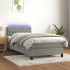 Cama box spring colchón y LED terciopelo gris claro 90x190