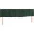 Cama box spring colchón y LED terciopelo verde oscuro