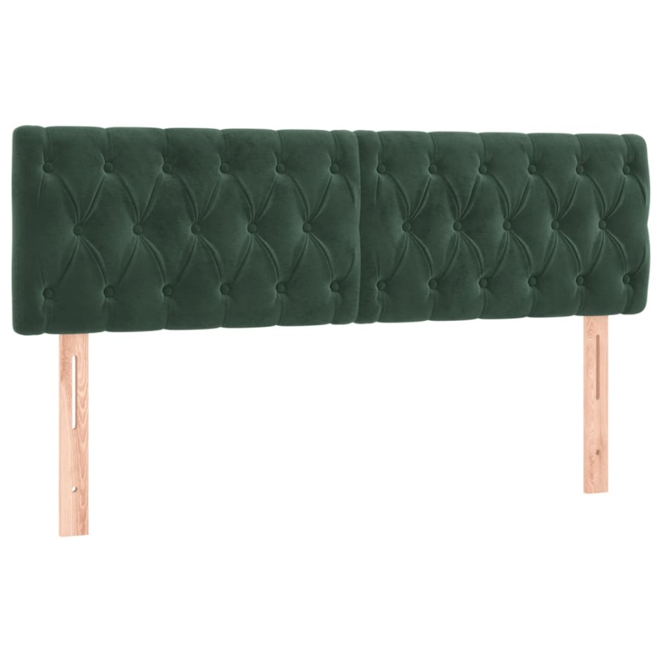 Cama box spring colchón y LED terciopelo verde oscuro