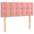 Cama box spring colchón y LED terciopelo rosa 90x200
