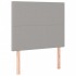 Cama box spring colchón y luces LED tela gris claro 100x200