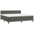 Cama box spring colchón y LED terciopelo gris oscuro 200x200