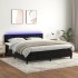 Cama box spring colchón y LED terciopelo negro 160x200