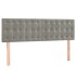 Cama box spring colchón y LED terciopelo gris claro 140x200