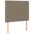 Cama box spring colchón y luces LED tela gris taupe 90x190