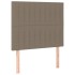 Cama box spring colchón y luces LED tela gris taupe 90x200