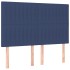 Cama box spring colchón y luces LED tela azul 140x190