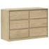 Cajonera SAUDA madera maciza de pino color roble 111x43x73,5