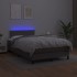 Cama box spring colchón y LED cuero sintético gris 120x200