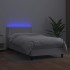 Cama box spring colchón y LED cuero sintético blanco 100x200