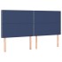 Cama box spring colchón y luces LED tela azul 160x200