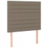 Cama box spring colchón y luces LED tela gris taupe 90x200