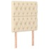 Cama box spring colchón y luces LED tela crema 80x200