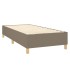 Cama box spring colchón y luces LED tela gris taupe 90x190