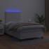 Cama box spring colchón y LED cuero sintético blanco 120x200