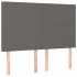 Cama box spring colchón y LED cuero sintético gris 140x190