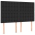 Cama box spring colchón y LED cuero sintético negro 140x200