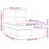 Cama box spring colchón y LED cuero sintético negro 140x200