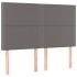 Cama box spring colchón y LED cuero sintético gris 140x200
