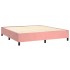 Cama box spring colchón y LED terciopelo rosa 180x200