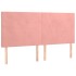 Cama box spring colchón y LED terciopelo rosa 180x200