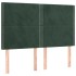 Cama box spring colchón y LED terciopelo verde oscuro