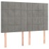 Cama box spring colchón y LED terciopelo gris claro 140x200