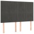 Cama box spring colchón y LED terciopelo gris oscuro 140x190