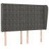 Cama box spring colchón y LED terciopelo gris oscuro 140x200