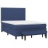 Cama box spring con colchón tela azul 140x200